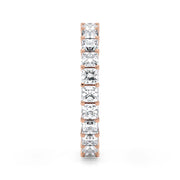 Princess Cut Lab Grown Diamond Eternity Wedding Ring in 18K Rose Gold