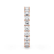 Princess Cut Lab Grown Diamond Eternity Wedding Ring in 18K Rose Gold