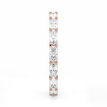 Radiant Cut Lab Grown Diamond Eternity Wedding Ring in 18K Rose Gold