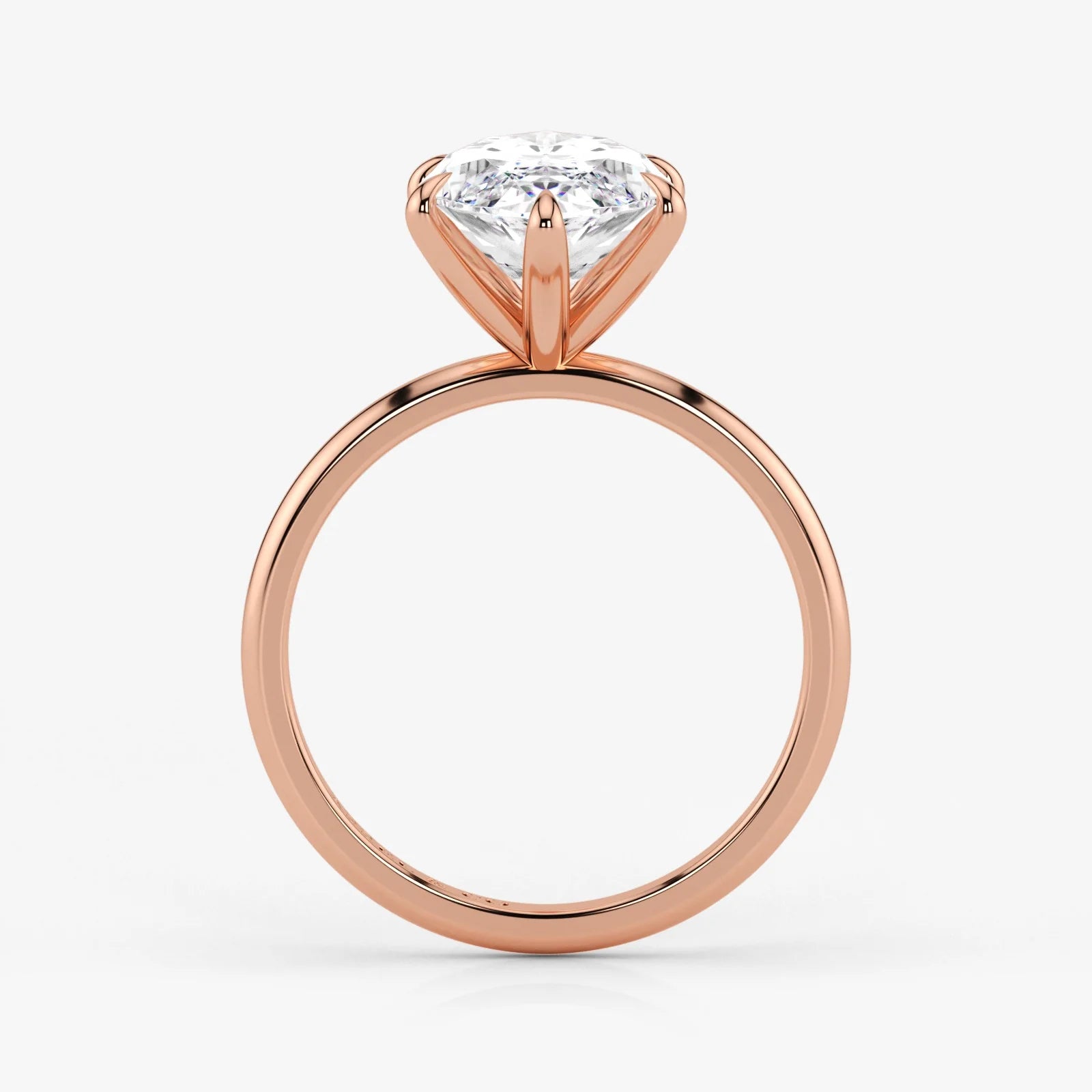 Marquise Cut Lab Grown Diamond Engagement Ring in 18K Rose Gold - Solitaire Style