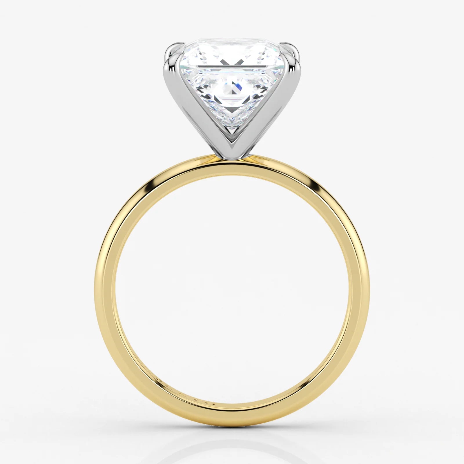 Princess Cut Lab Grown Diamond Engagement Ring in 18K Two-Tone Gold - Solitaire Style