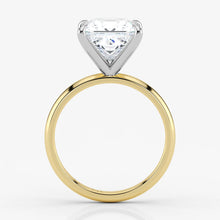 Princess Cut Lab Grown Diamond Engagement Ring in 18K Two-Tone Gold - Solitaire Style