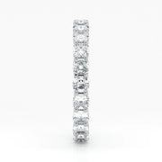 Cushion Cut Lab Grown Diamond Eternity Wedding Ring in Platinum