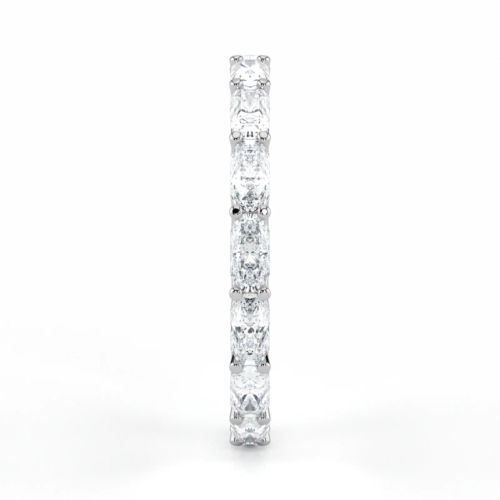 Radiant Cut Lab Grown Diamond Eternity Wedding Ring in 18K White Gold