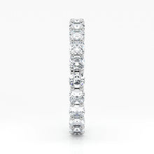 Cushion Cut Lab Grown Diamond Eternity Wedding Ring in 18K White Gold