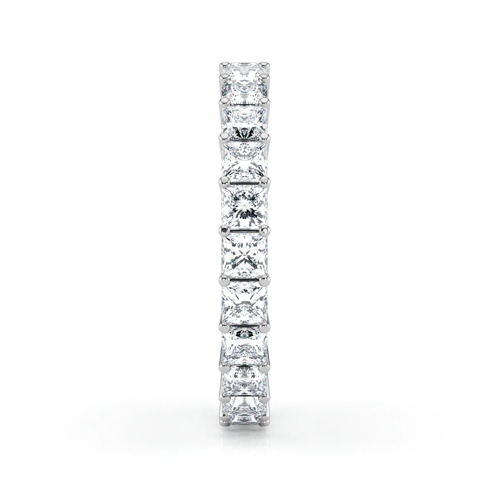 Princess Cut Lab Grown Diamond Eternity Wedding Ring in Platinum