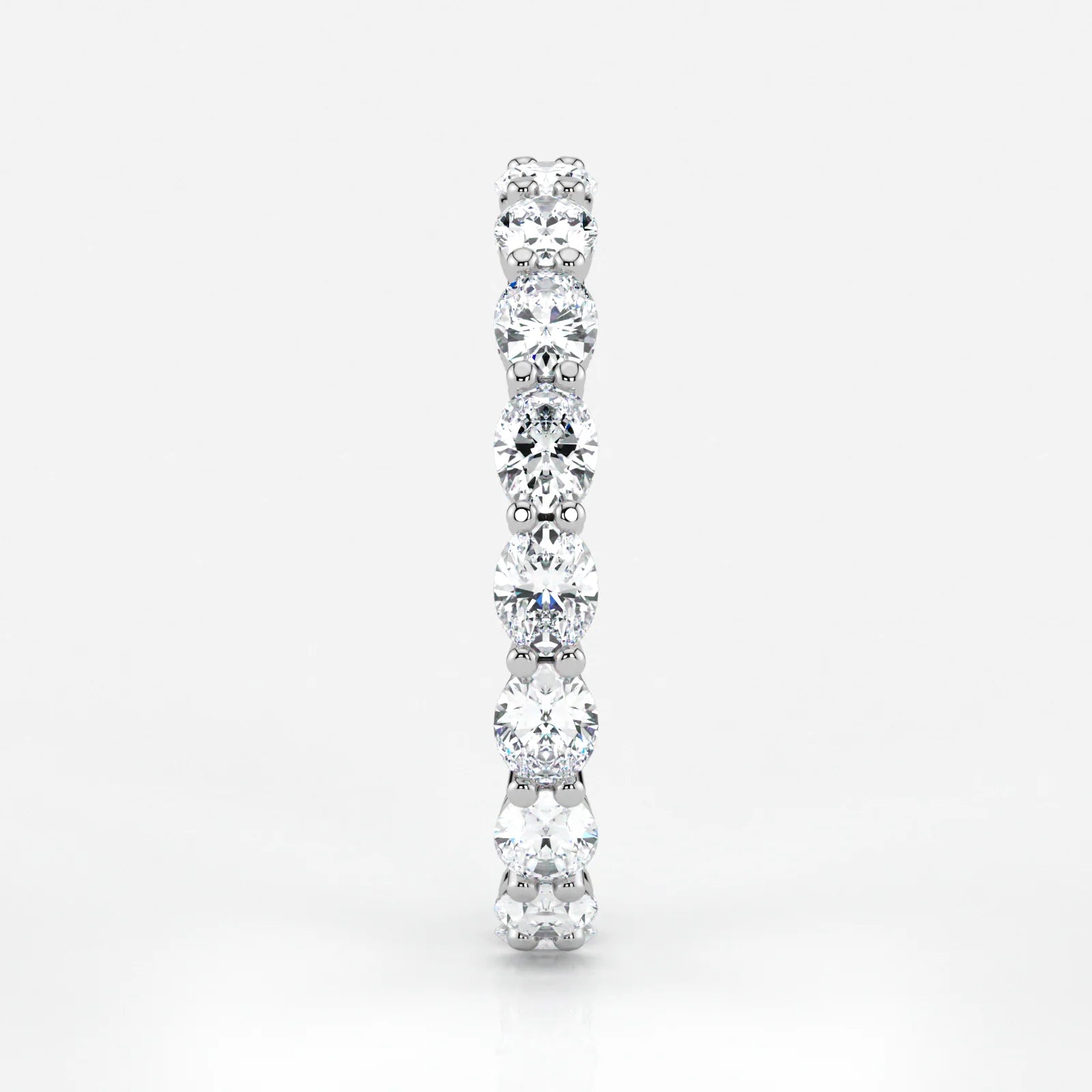 Oval Cut Lab Grown Diamond Eternity Wedding Ring in 18K White Gold