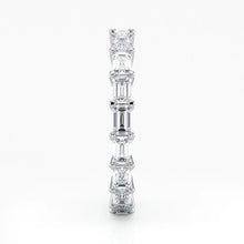 Emerald Cut Lab Grown Diamond Eternity Wedding Ring in Platinum