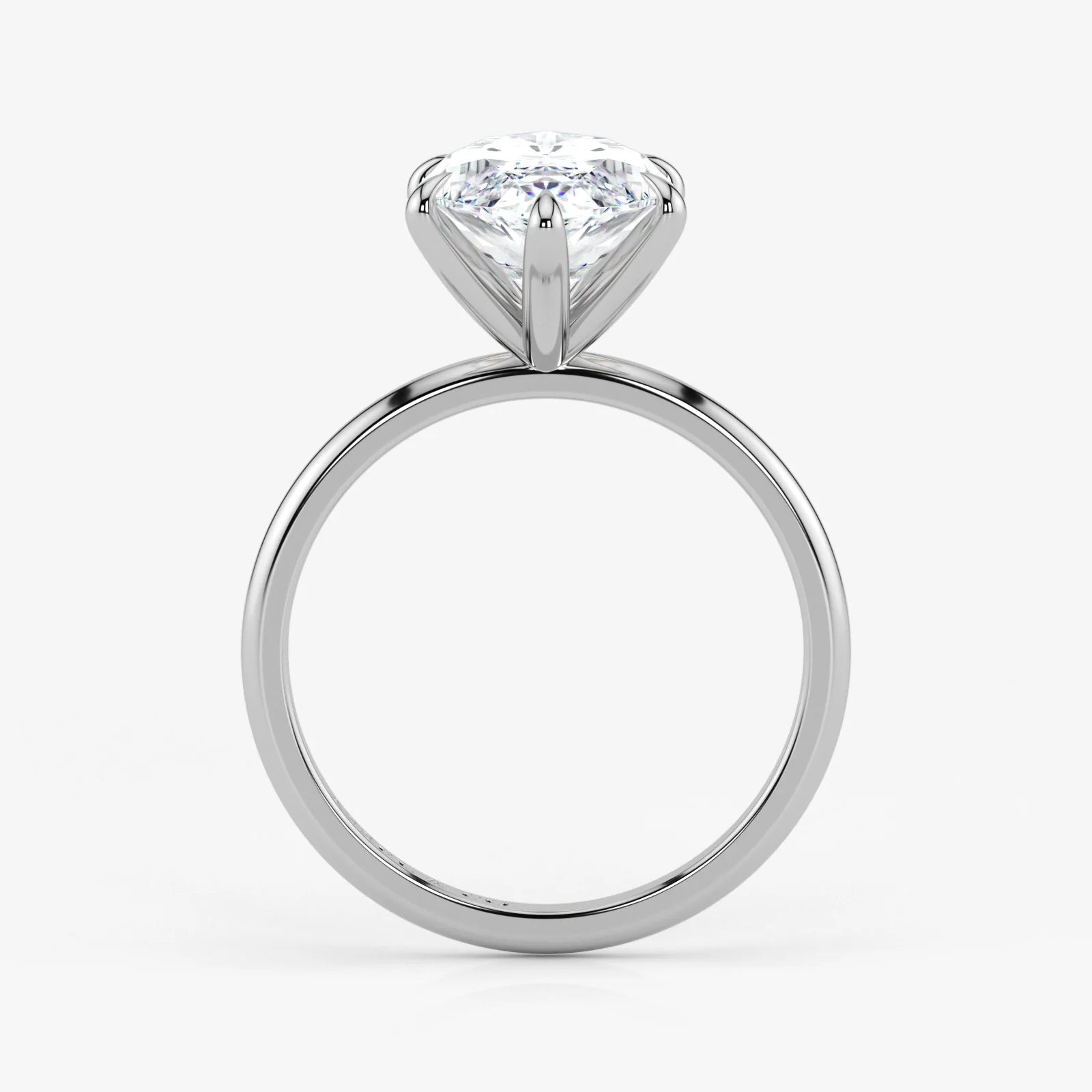 Marquise Cut Lab Grown Diamond Engagement Ring in 18K White Gold - Solitaire Style