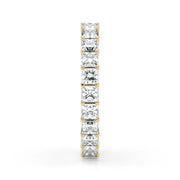 Princess Cut Lab Grown Diamond Eternity Wedding Ring in 18K Yellow Gold