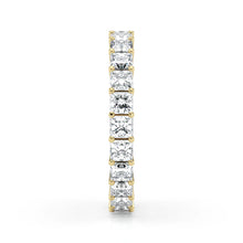 Princess Cut Lab Grown Diamond Eternity Wedding Ring in 18K Yellow Gold