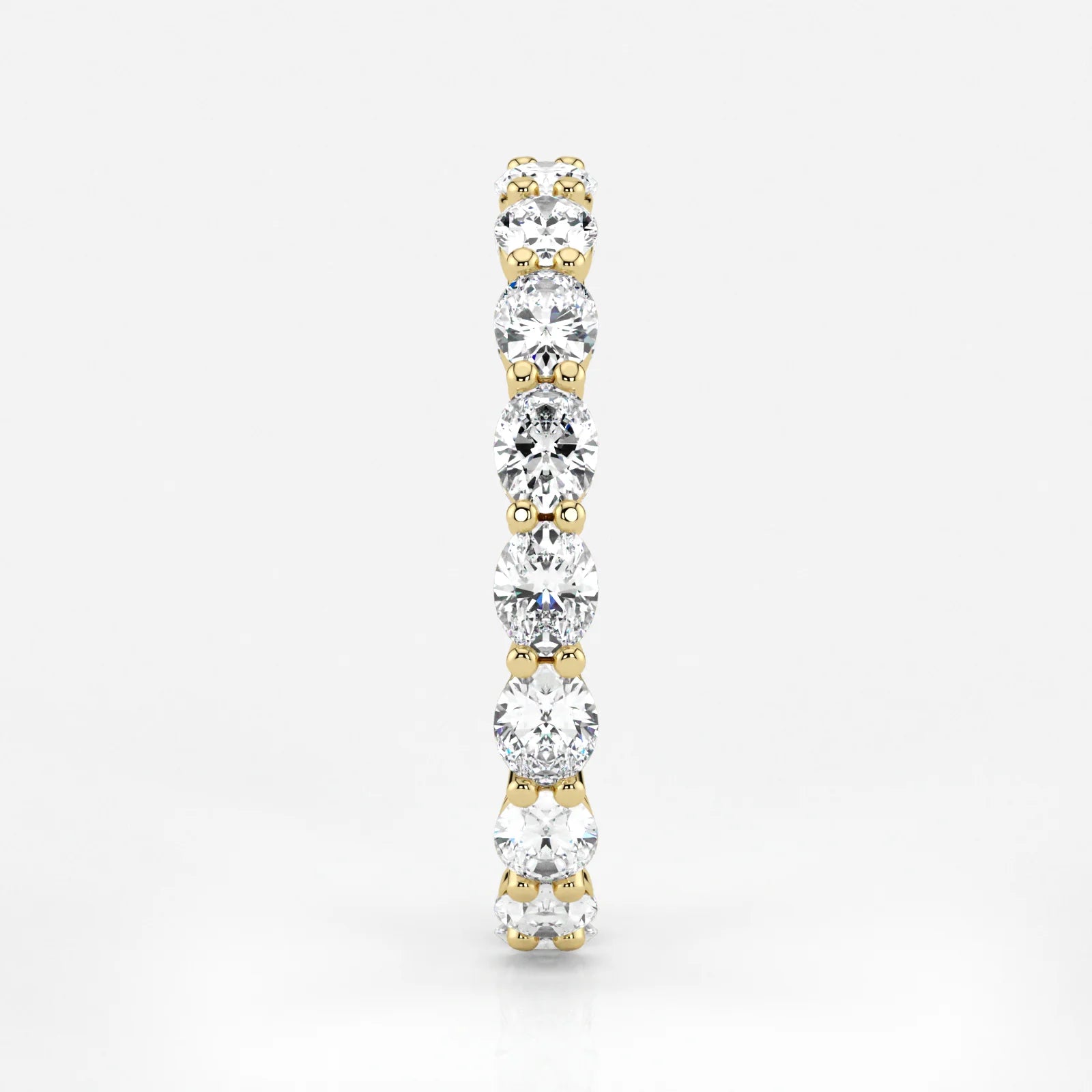 Oval Cut Lab Grown Diamond Eternity Wedding Ring in 18K Yellow Gold
