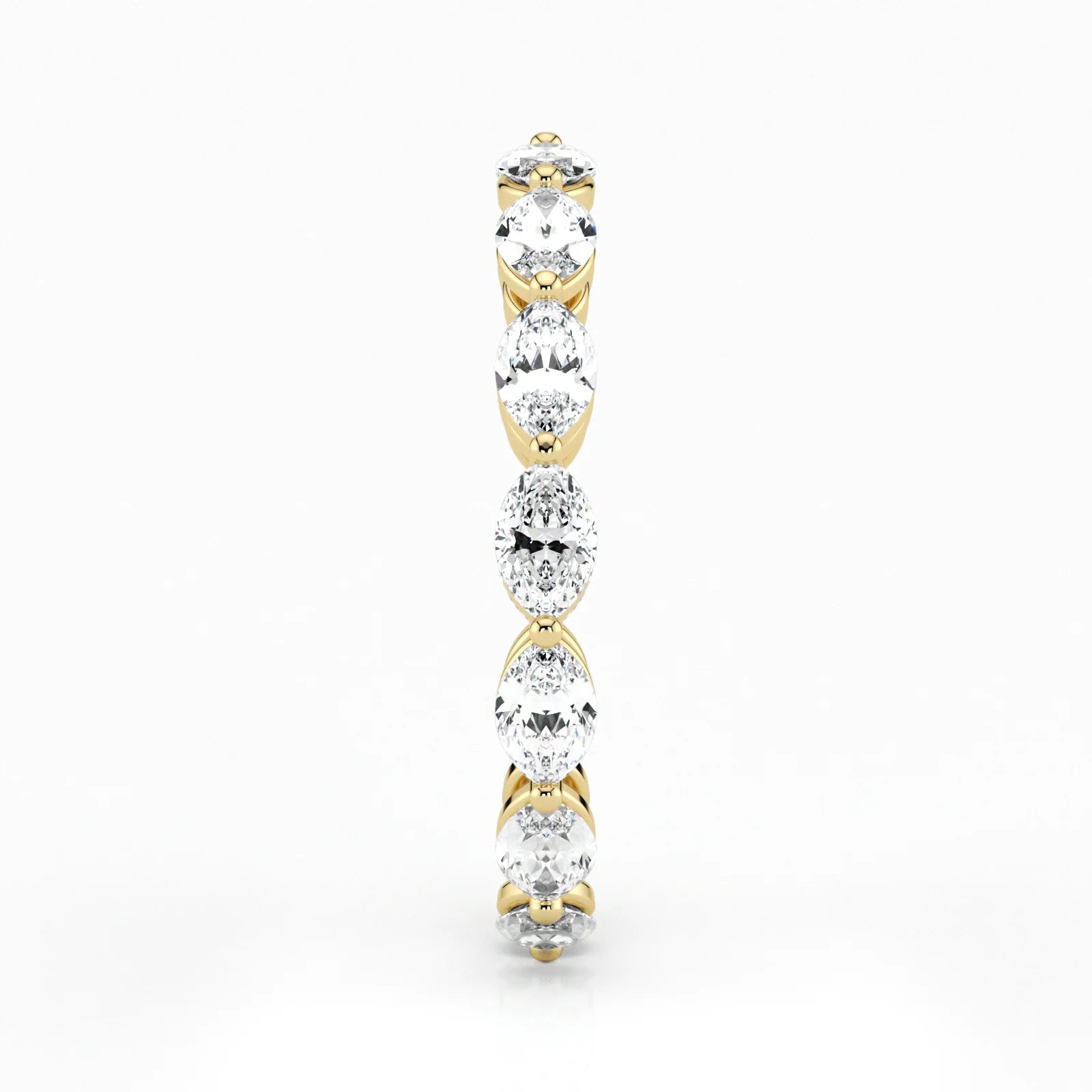 Marquise Cut Lab Grown Diamond Eternity Wedding Ring in 18K Yellow Gold