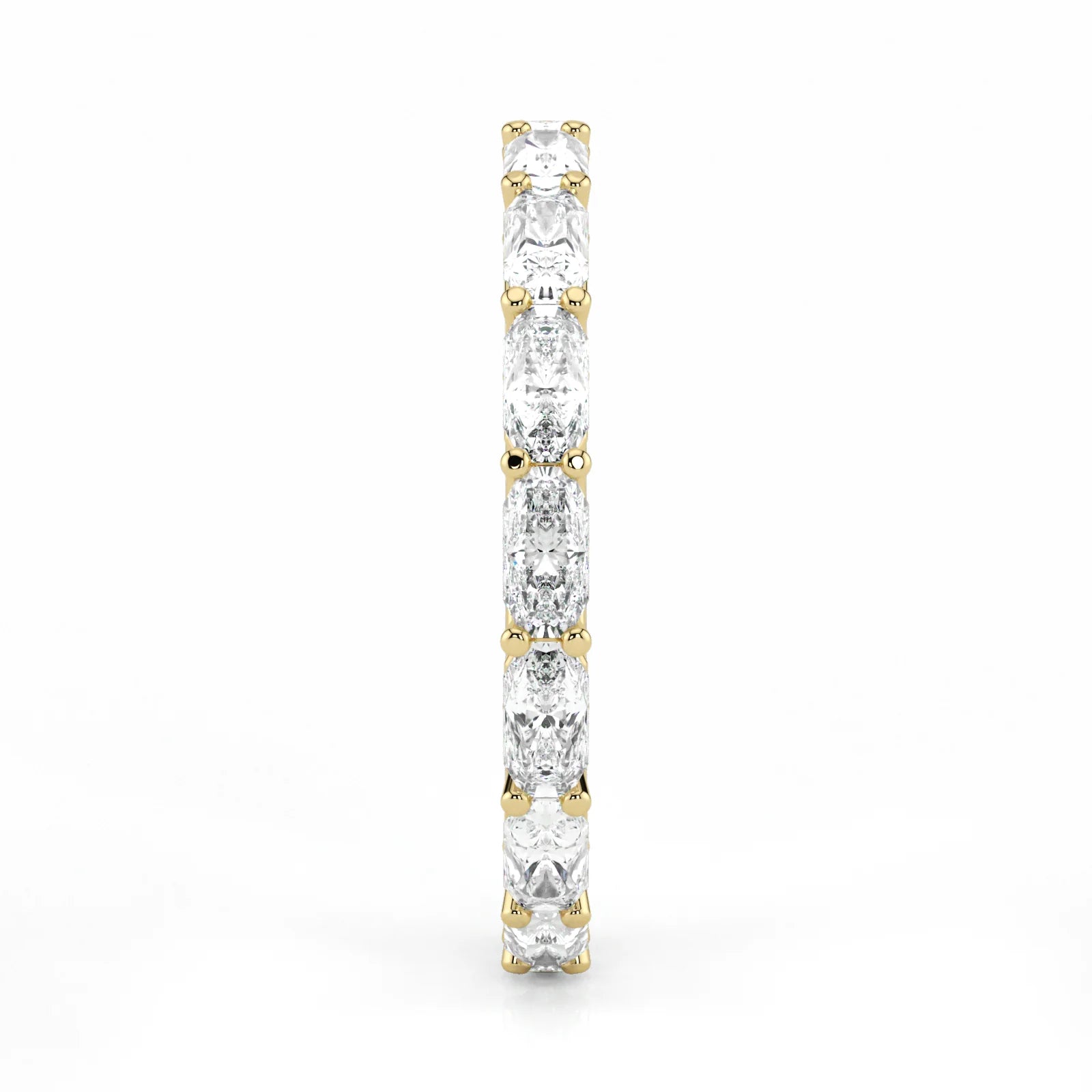 Radiant Cut Lab Grown Diamond Eternity Wedding Ring in 18K Yellow Gold
