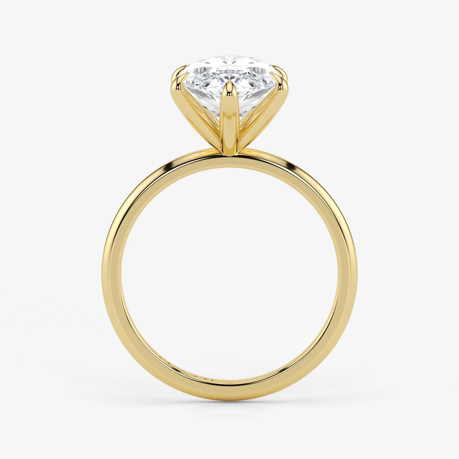 Marquise Cut Lab Grown Diamond Engagement Ring in 18K Yellow Gold - Solitaire Style