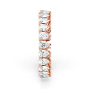 Pear Cut Lab Grown Diamond Eternity Wedding Ring in 18K Rose Gold