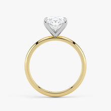 Oval Cut Lab Grown Diamond Engagement Ring in 18K Two-Tone Gold - Solitaire Style
