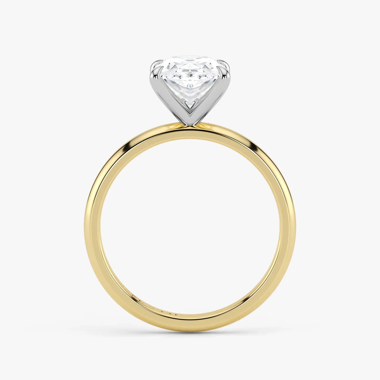 Oval Cut Lab Grown Diamond Engagement Ring in 18K Two-Tone Gold - 2.09 CTW