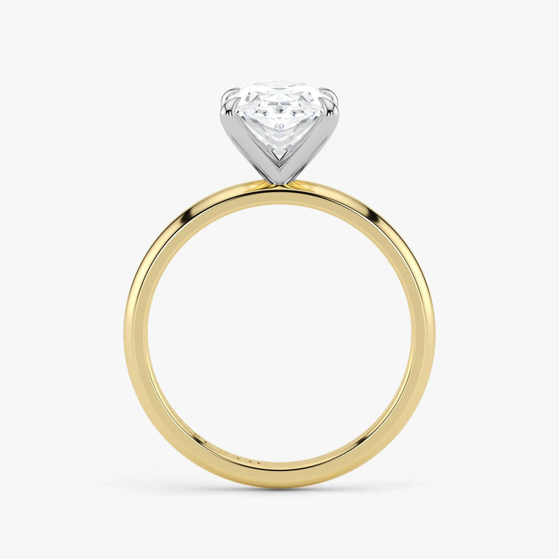 Oval Cut Lab Grown Diamond Engagement Ring in 18K Two-Tone Gold - 2.09 CTW