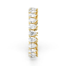 Pear Cut Lab Grown Diamond Eternity Wedding Ring in 18K Yellow Gold