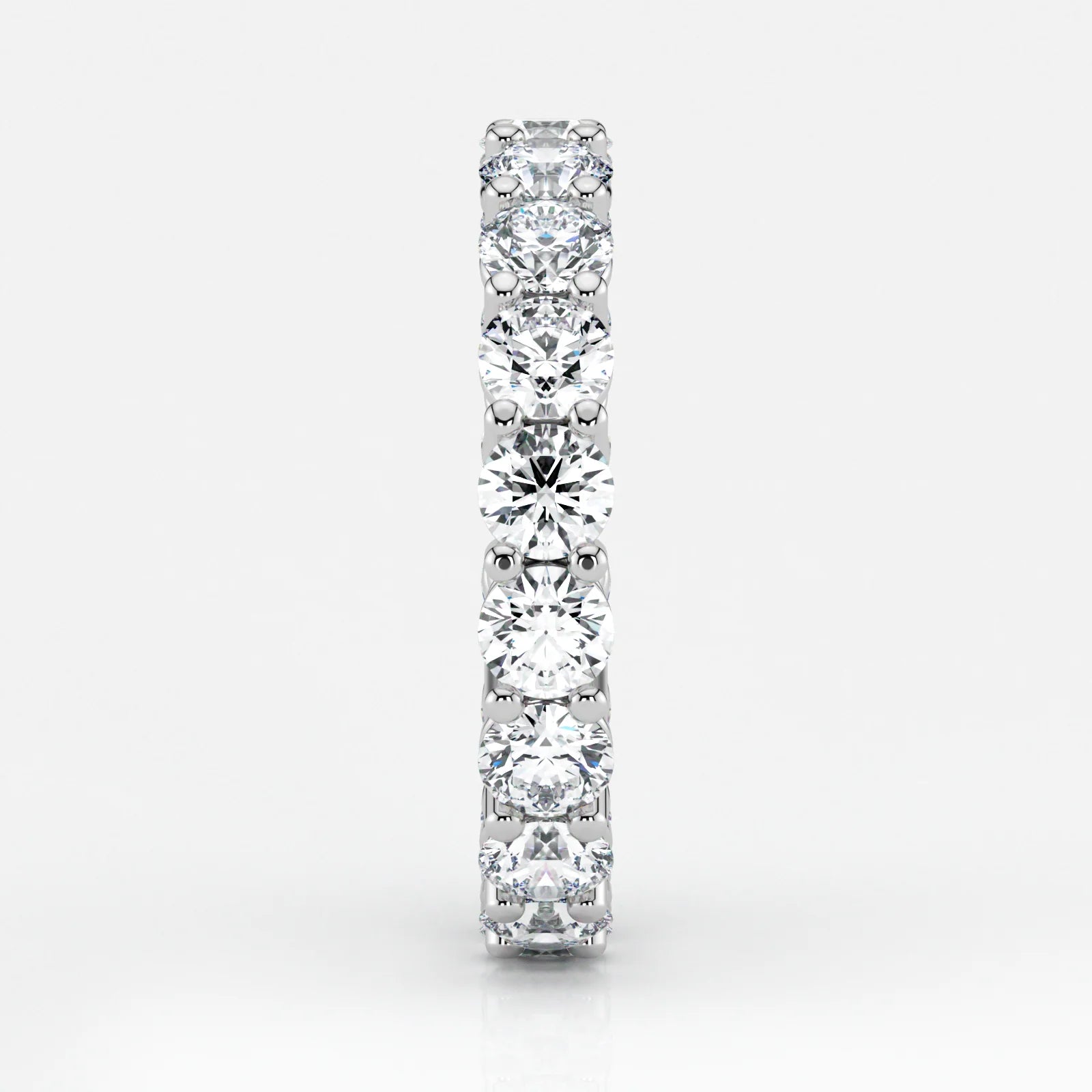 Round Cut Lab Grown Diamond Eternity Wedding Ring in 18K White Gold