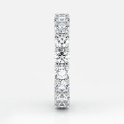 Round Cut Lab Grown Diamond Eternity Wedding Ring in 18K White Gold