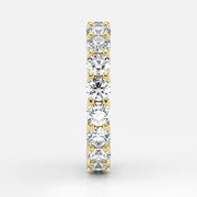 Round Cut Lab Grown Diamond Eternity Wedding Ring in 18K Yellow Gold