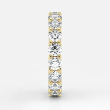 Round Cut Lab Grown Diamond Eternity Wedding Ring in 18K Yellow Gold