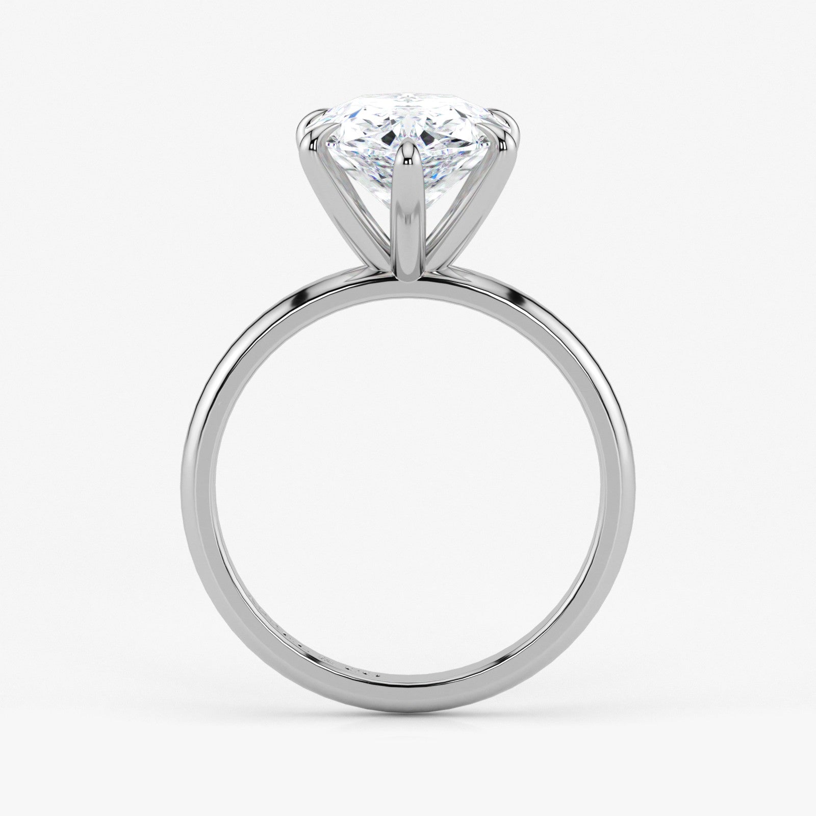 Pear Cut Lab Grown Diamond Engagement Ring in 18K White Gold - Solitaire Style