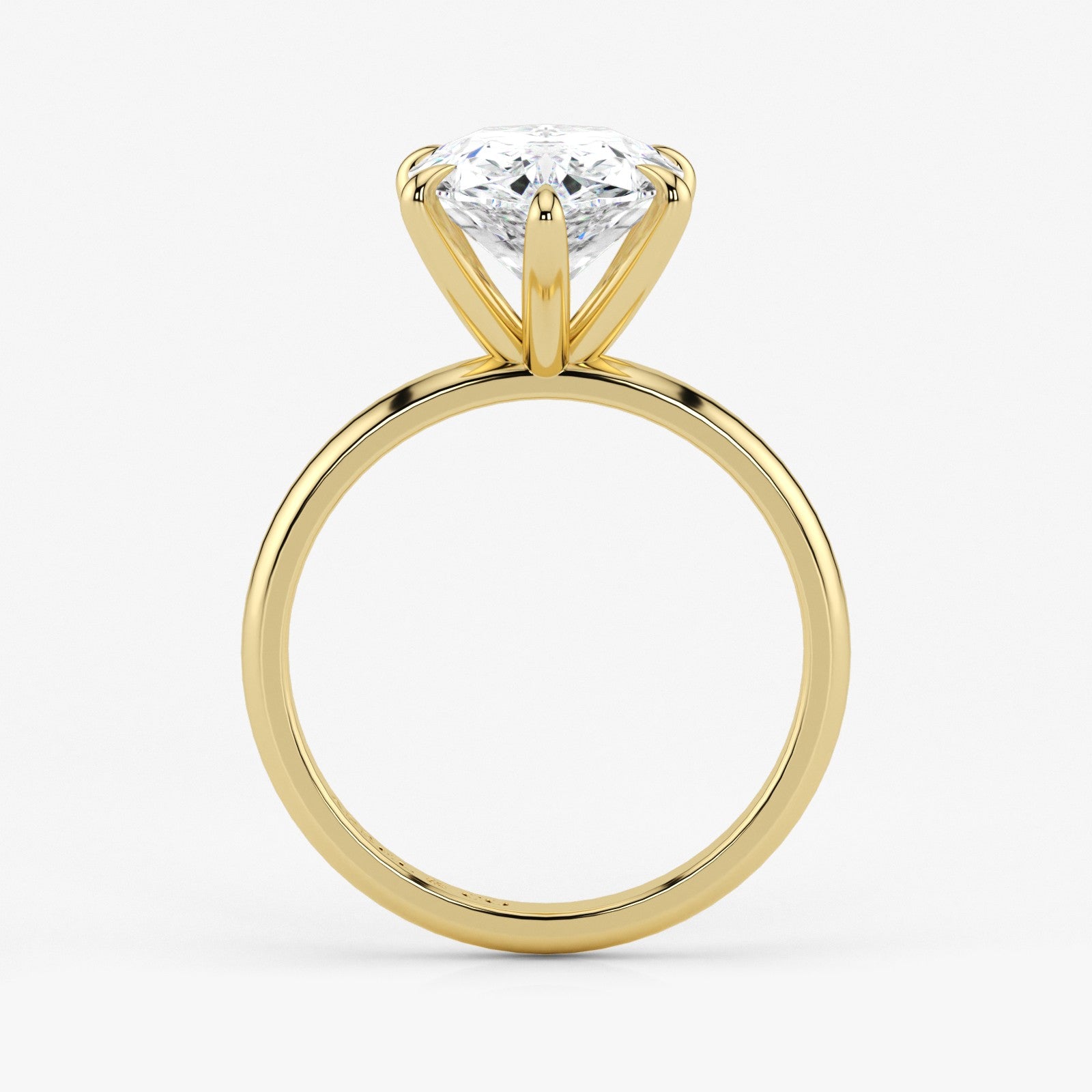 Pear Cut Lab Grown Diamond Engagement Ring in 18K Yellow Gold - Solitaire Style