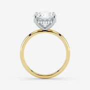 1.82 Ct Cushion Cut Diamond Hidden Halo Engagement Ring in 18K Gold