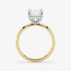 Emerald Lab Grown Diamond Classic Engagement Ring – Hidden Halo Style – Two Tone 18K – 4.6 Ct