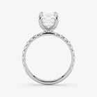 Emerald Cut Lab Grown Diamond Engagement Ring in Platinum - Pave Style