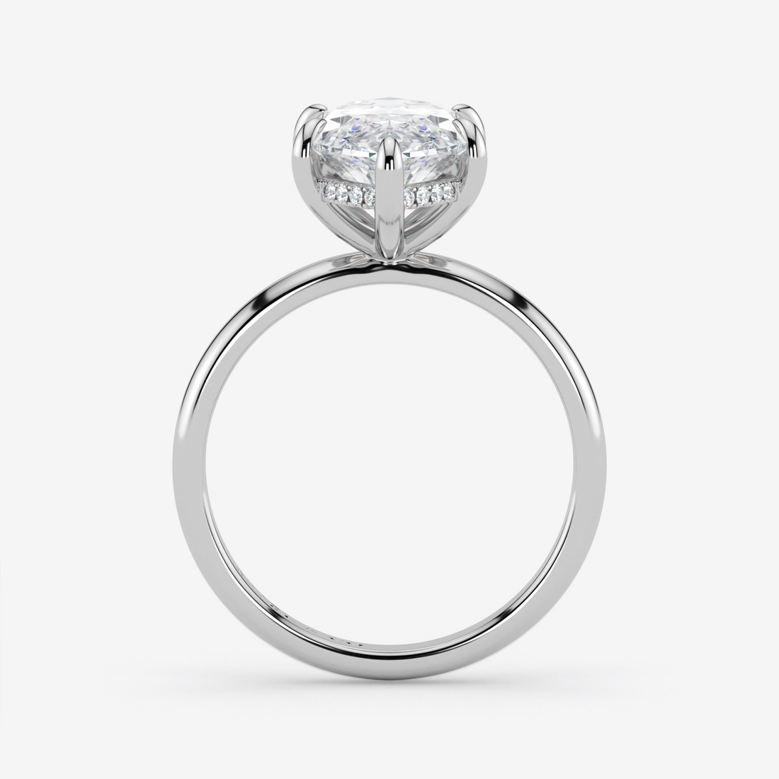 Classic Engagement Ring - Hidden Halo Style