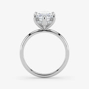 Marquise Cut Lab Grown Diamond Engagement Ring in Platinum - Hidden Halo