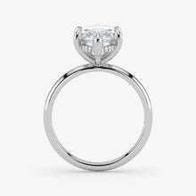 Marquise Cut Lab Grown Diamond Engagement Ring in Platinum - Hidden Halo