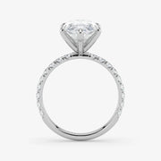 Marquise Cut Lab Grown Diamond Engagement Ring in 18K White Gold - Pave Style