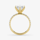 Marquise Cut Lab Grown Diamond Engagement Ring in 18K Yellow Gold - Pave Style