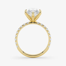 Marquise Cut Lab Grown Diamond Engagement Ring in 18K Yellow Gold - Pave Style
