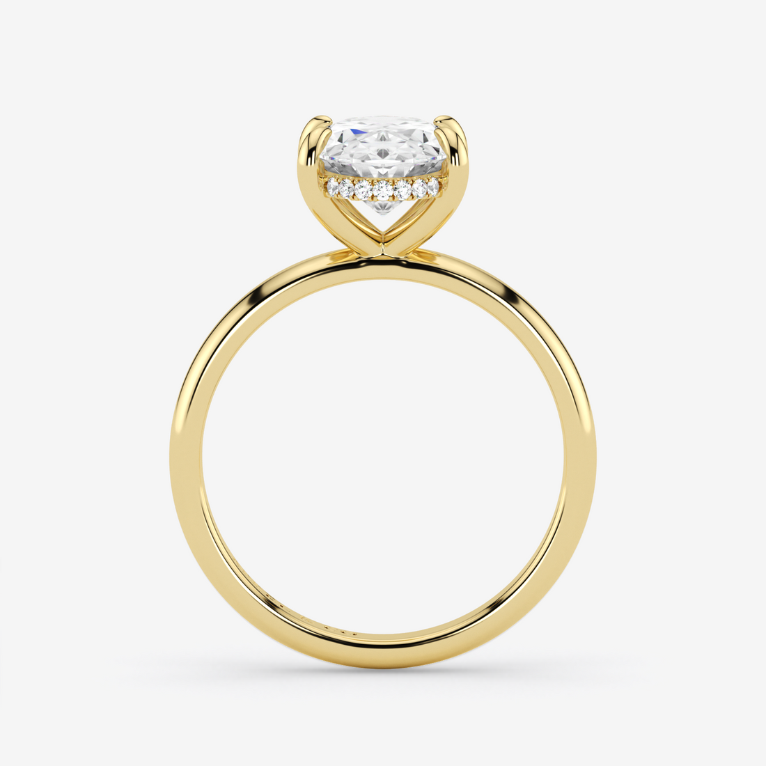 Classic Engagement Ring - Hidden Halo Style