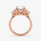 Oval Cut Lab Grown Diamond Engagement Ring in 18K Rose Gold - Three-Stone Style