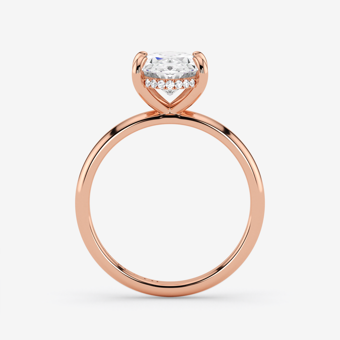 Classic Engagement Ring - Hidden Halo Style