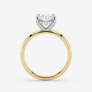 2.09 Ct Oval Diamond Hidden Halo Engagement Ring in 18K Two-Tone Gold