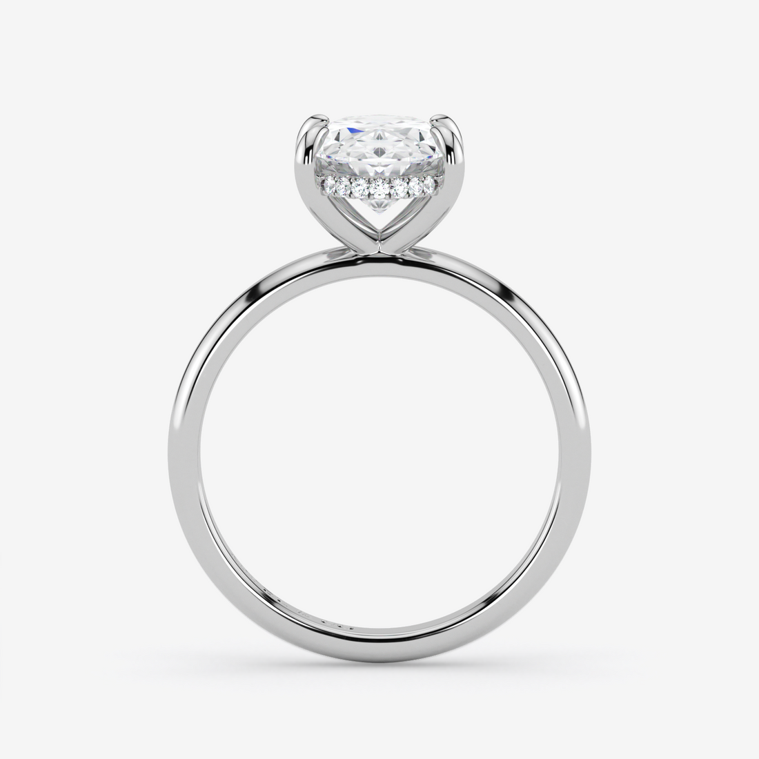 Classic Engagement Ring - Hidden Halo Style