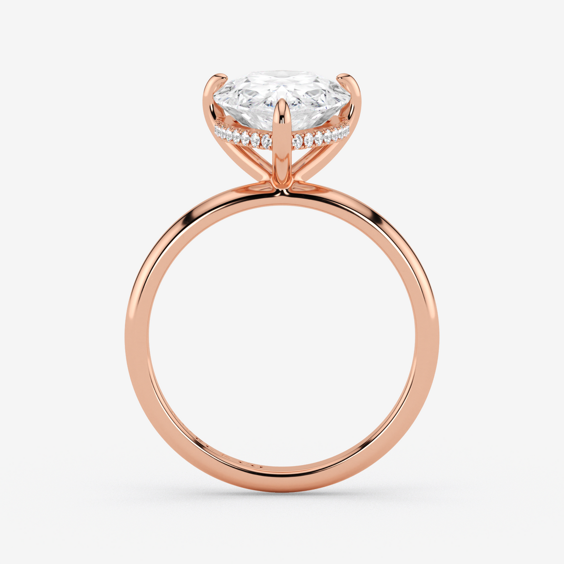 Classic Engagement Ring - Hidden Halo Style