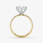 Gold and silver diamond ring on a white background