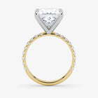 Princess Cut Lab Grown Diamond Engagement Ring in 18K Two-Tone Gold - Pave Style