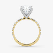 Radiant Cut Lab Grown Diamond Engagement Ring in Two-Tone 18K Gold - Pave Style