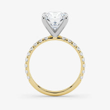 Radiant Cut Lab Grown Diamond Engagement Ring in Two-Tone 18K Gold - Pave Style