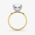 Round Lab Grown Diamond Classic Engagement Ring – Hidden Halo Style – Two Tone 18K – 3.5 Ct